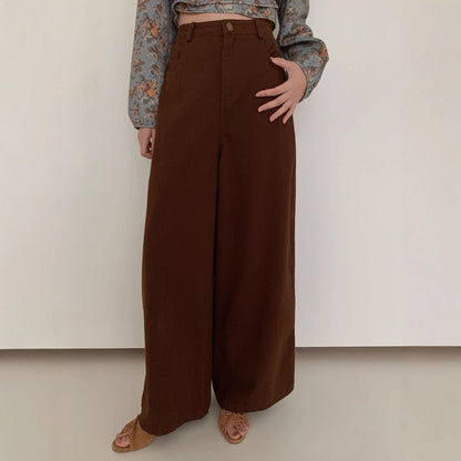 Slack solid color versatile pants Tencel cotton loose casual pants autumn