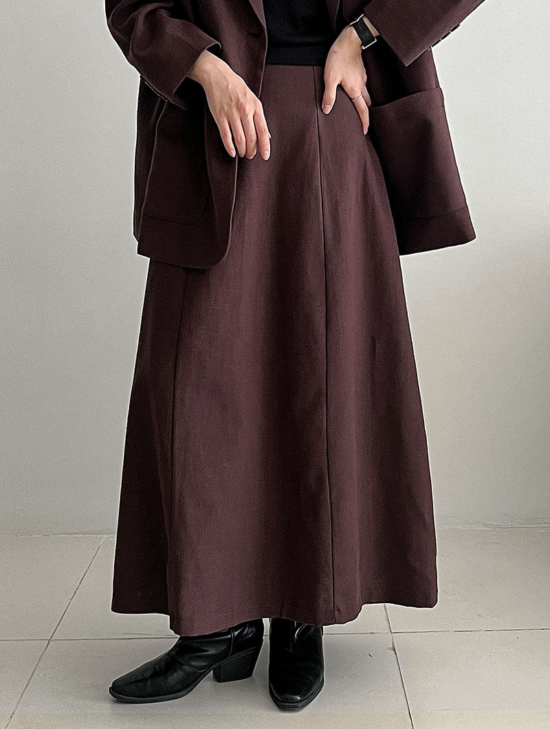 Korean basic casual linen suit + skirt autumn commuting temperament silhouette suit
