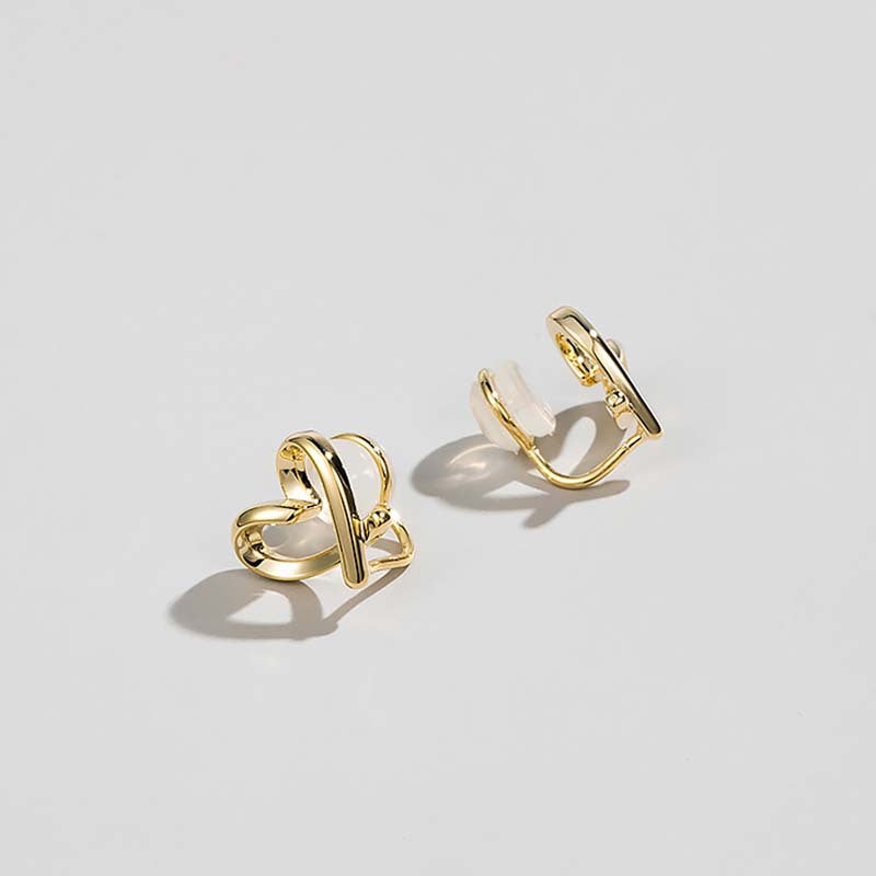 Daily commuting versatile love ear clips women can wear without pierced ears, no need to take off earrings when sleeping, temperament peach heart earrings