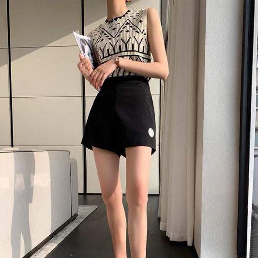 New temperament knitted sleeveless women's pullover outer wear vest thin versatile temperament outer trendy