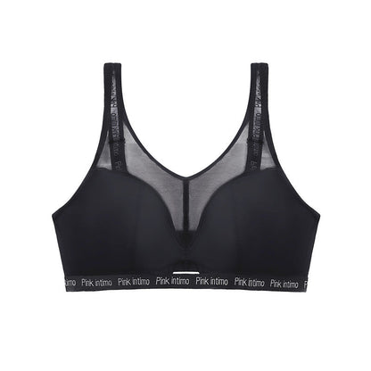 Large size underwear women's big breasts show small anti-sagging gathering can be adjusted thin fat MM bra