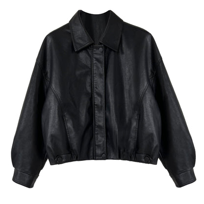 American high-end short pu leather jacket women's spring new fashion casual leather jacket