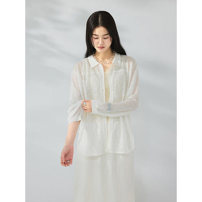 Light and breathable bamboo joint cool knitted sunscreen shirt