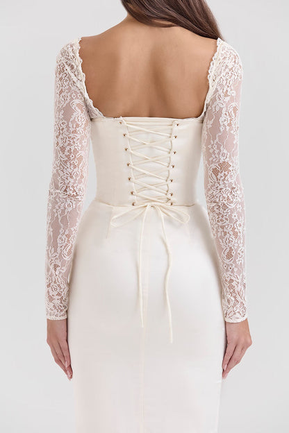 Women's clothing autumn new hip skirt fashion style sexy lace long sleeve slim temperament dress women