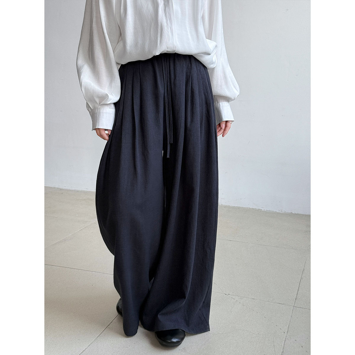 Japanese Yamamoto Pants Versatile Casual Skinny Wide Leg Pants Women's Summer Commuter Tencel Ramie Pants Thin