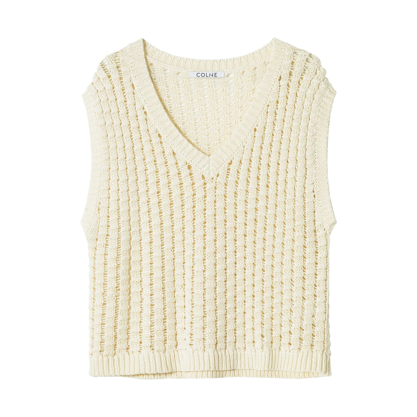 Autumn knitted vest women's three-dimensional cotton V-neck mass texture blouse