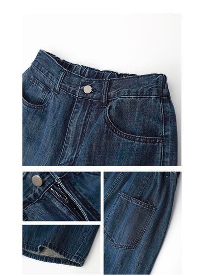 Summer French retro fashion suit female high-end denim two-piece set