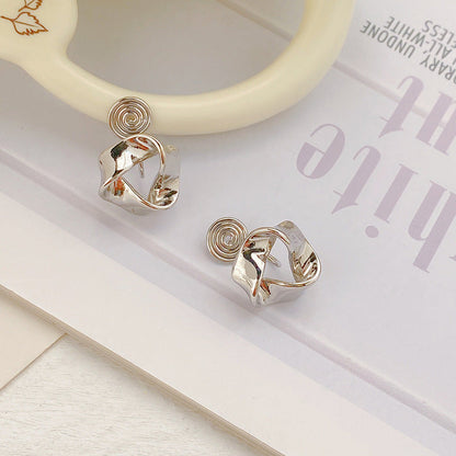 Tide mosquito coil disc ear clips, no ear piercings, white-collar temperament fashion earrings