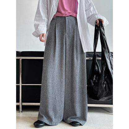 High waist, thin and loose, versatile wide-leg pants for women