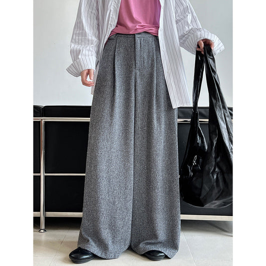 High waist, thin and loose, versatile wide-leg pants for women