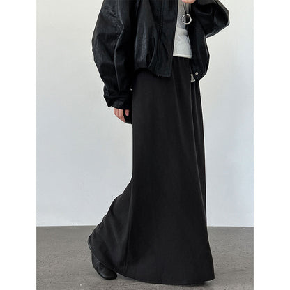 Premium drape~ Temperament high waist straight Tencel skirt autumn versatile and thin skirt