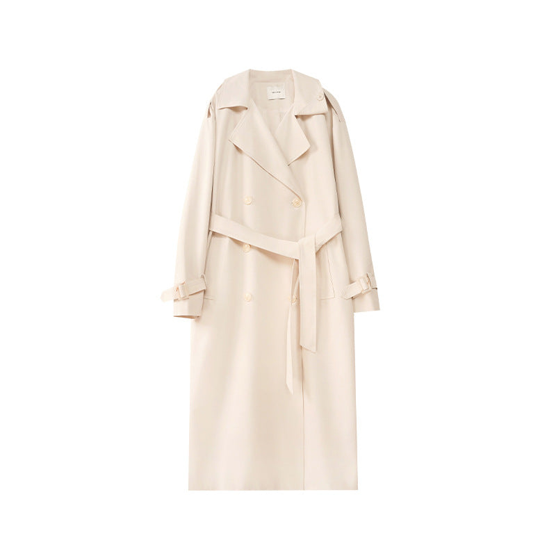 Loose temperament long trench coat