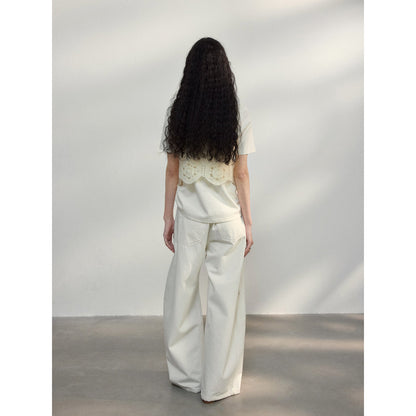 Spring design hollow pattern hand hook mohair skin-friendly vest