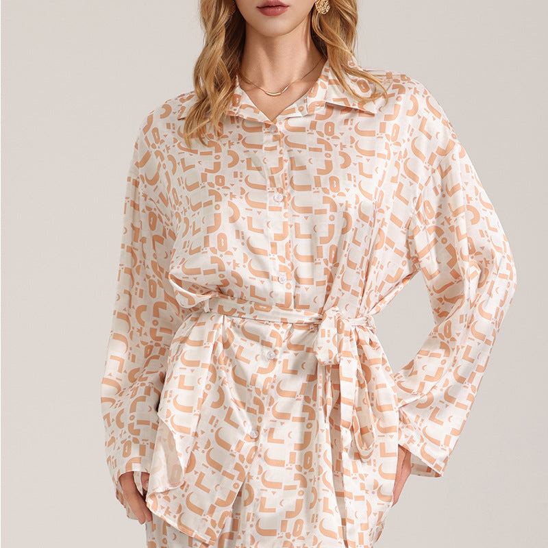 Satin Long Sleeve Pajama Set
