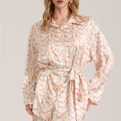 Satin Long Sleeve Pajama Set