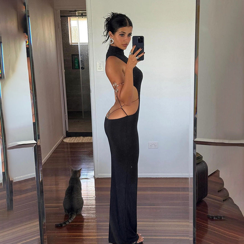 Halter Bow Detail Maxi Dress