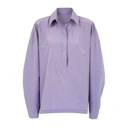 Korean design sense silhouette loose lazy style shirt women's 26 early spring casual versatile shirt top