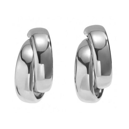 Cold wind metal double-layer circle earrings earrings niche high-end plain ring earrings fashion trend earrings
