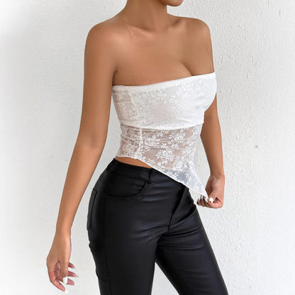 Off-Shoulder Lace Tube Top