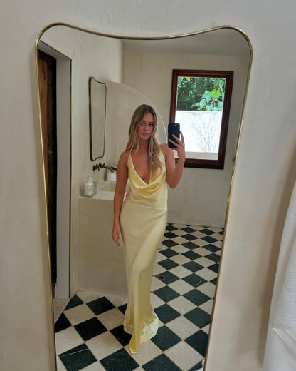 Stylish slim fitting hottie satin dress