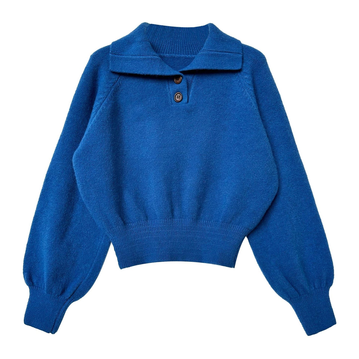 Premium polo collar, thin waist short sweater