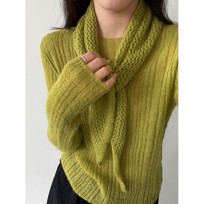 Light luxury soft waxy wool knitted sweater shawl two-piece set women's 26 spring new lazy bottoming shirt