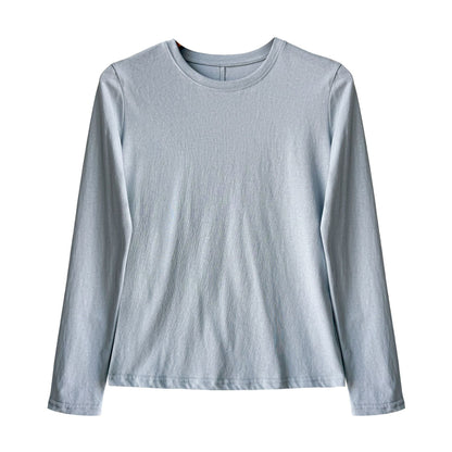 Simple stacked bottoming shirt women's spring new basic long-sleeved T-shirt with a thin top