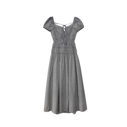 Lace-Up Square Neck Maxi Dress