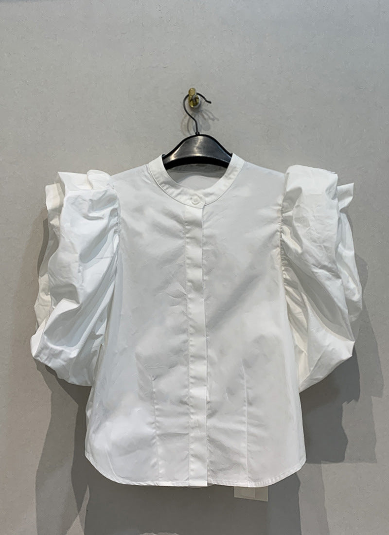 Spring and summer new Japanese French temperament irregular shirt