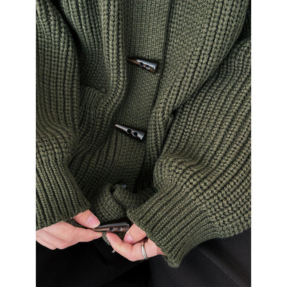 French rough knit retro lazy wind sweater jacket
