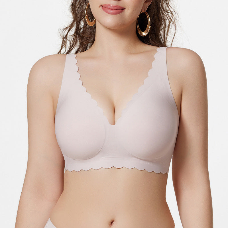 Large size seamless underwear gathers comfortably, anti-sagging seamless, comfortable seamless bra