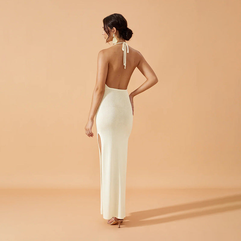 Sexy Knitted Beach Cover-Up Maxi Dress