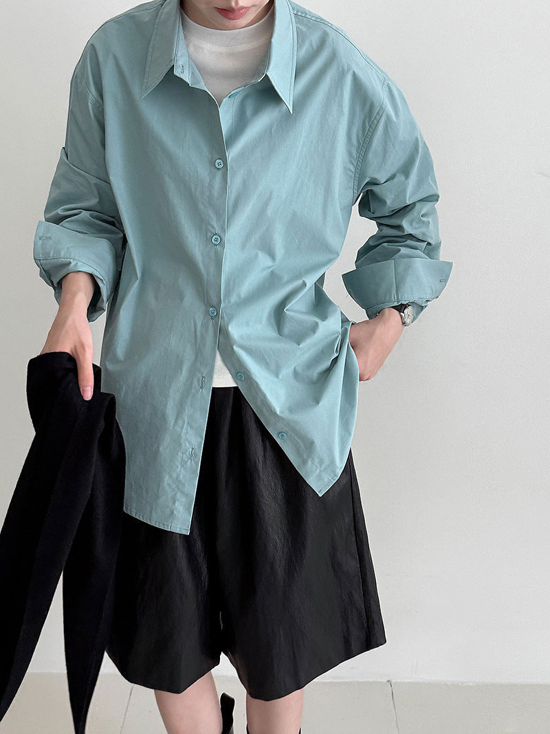 Classic Korean multi-color lapel shirt women's spring new basic versatile long-sleeved jacket