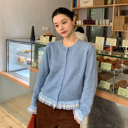 Sweet little soft crew neck sweater cardigan