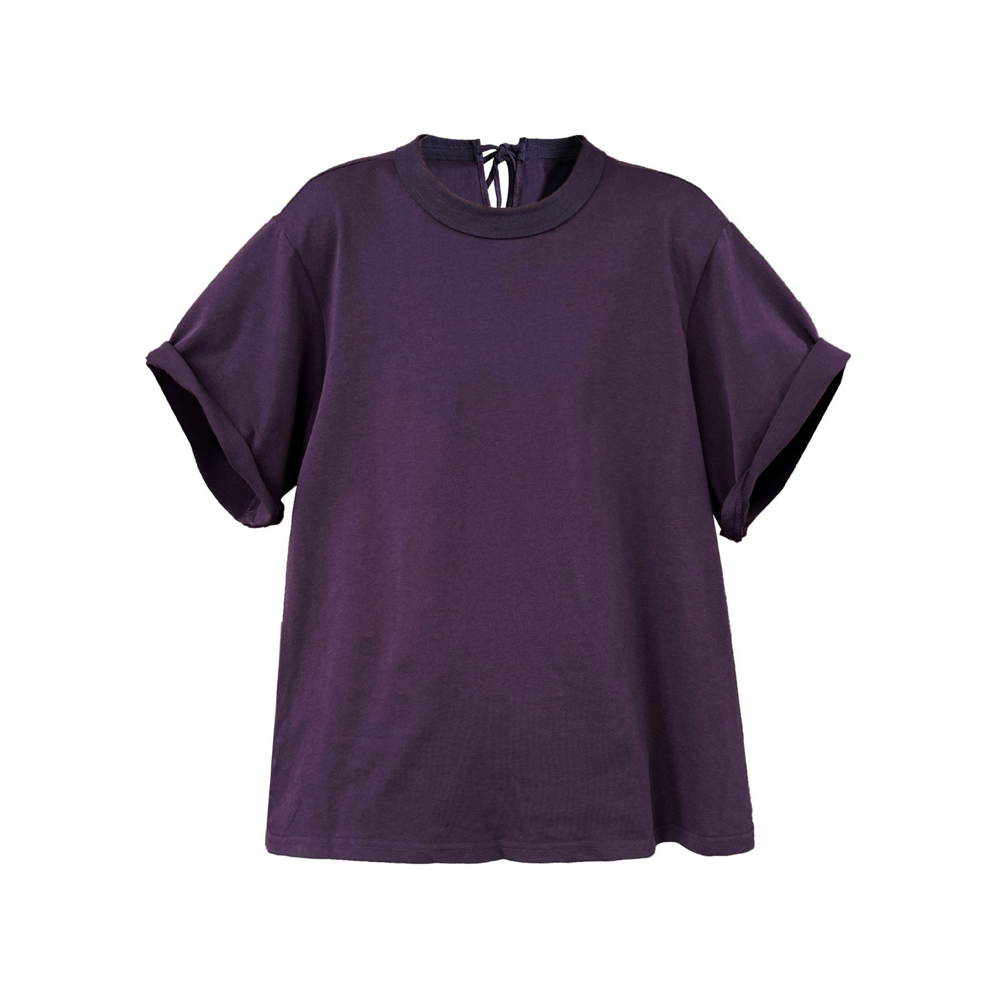 Korean lazy wind curled round neck T-shirt summer new back strap loose short-sleeved top 2711