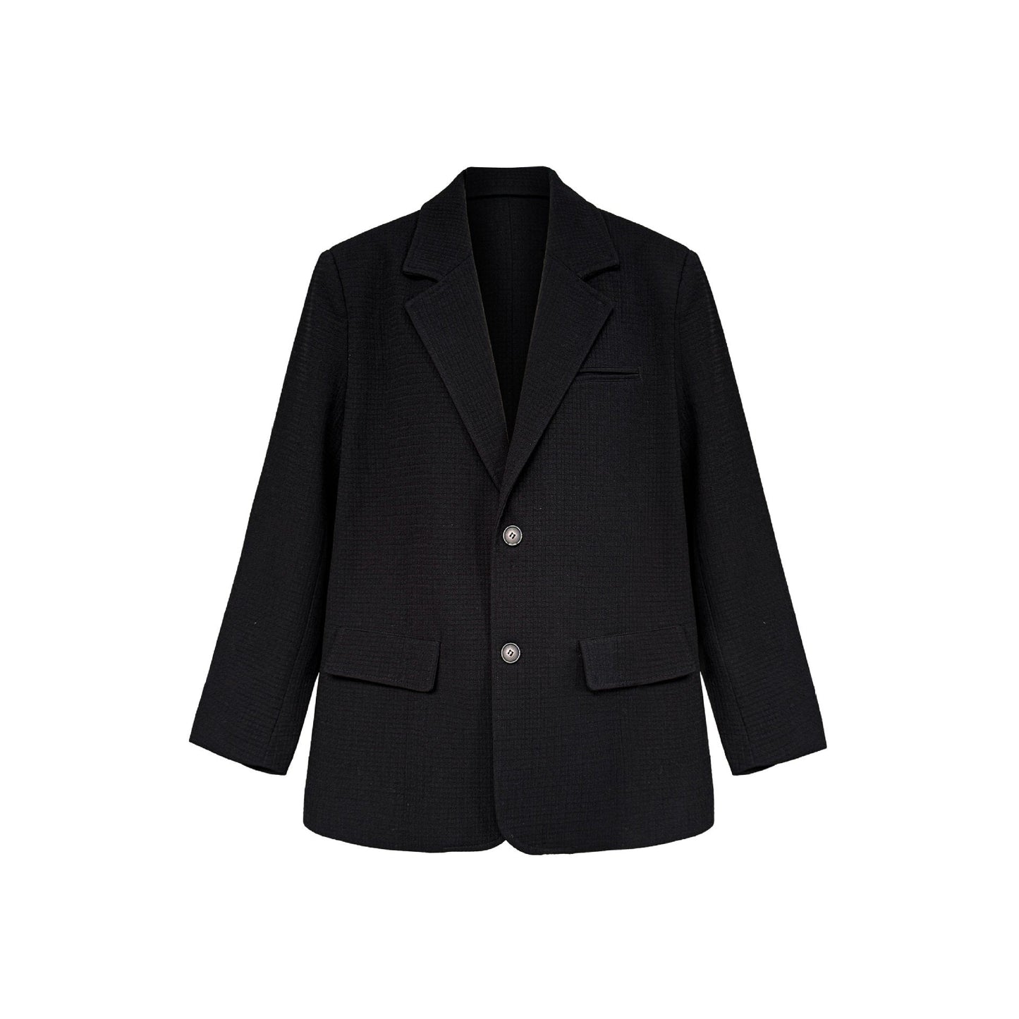 Silhouette casual commuter textured waffle suit women's autumn vintage baggy jacket