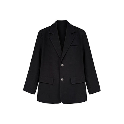 Silhouette casual commuter textured waffle suit women's autumn vintage baggy jacket