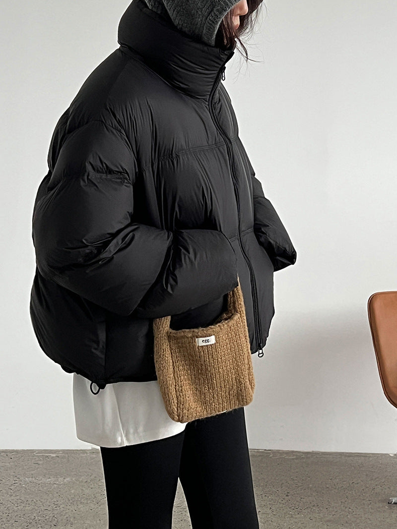 Korean version stand-up collar puff down jacket for women