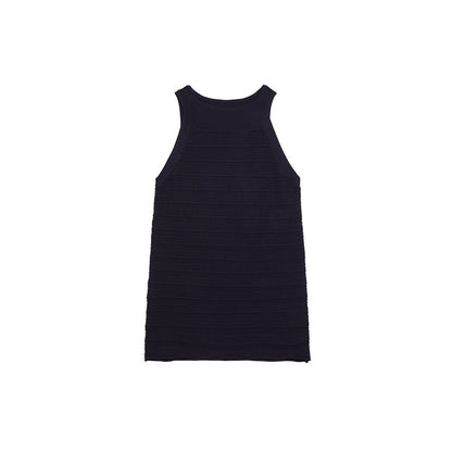 Halter Neck Knit Vest Women Sleeveless Slim Fit Cut-Out Tank Top