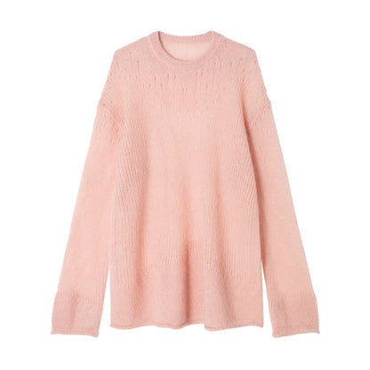 Spring new ultra-fine mohair loose soft skin-friendly wool blouse