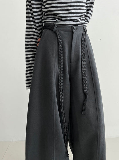 Korean casual loose and drape loose wide-leg pants women's autumn new belt versatile trousers