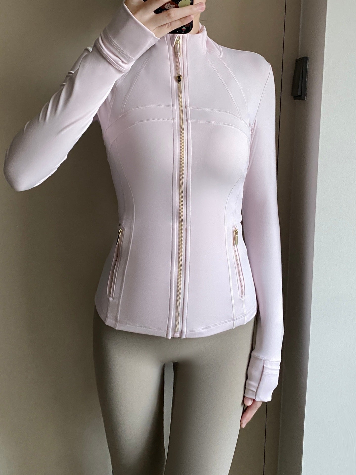 Yoga Jacket Women Long Sleeve Zip-Up Breathable Sports Fitness Top