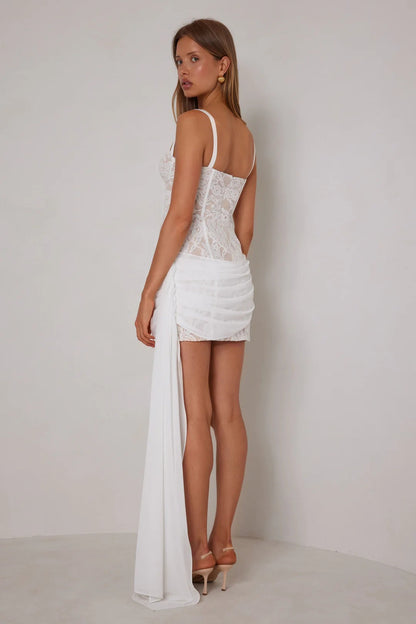 New sexy lace mesh tube top short skirt slim-fitting streamer hip skirt suspender dress