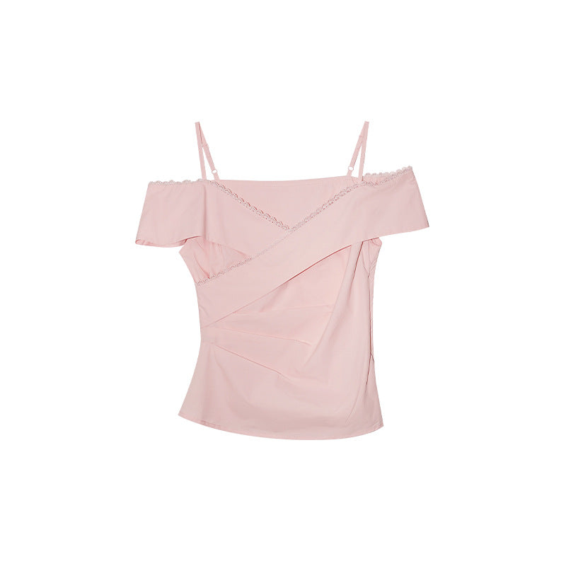Short Sleeve Shirt Sexy Off-Shoulder Top