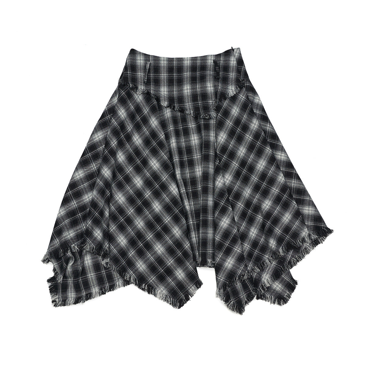 Autumn new casual plaid irregular classic versatile medium and long A-shaped skirt