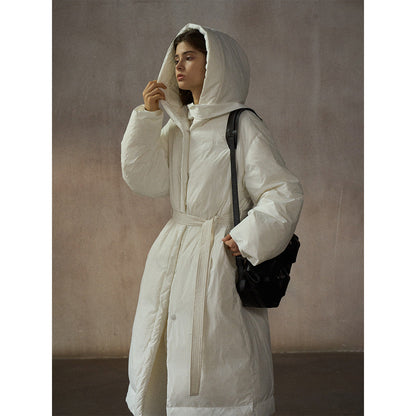 Soft marshmallow simple hooded loose wrap warm light down jacket