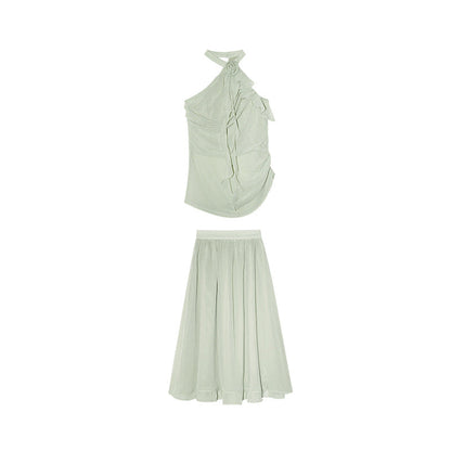 Fashion suit Sleeveless neck two-piece set