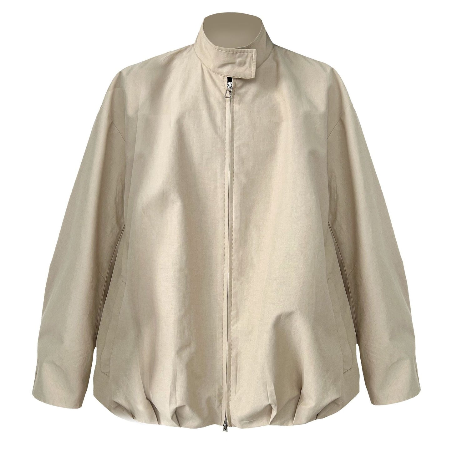 Cocoon-shaped bud stand-up collar buckle jacket women's autumn new Korean lazy casual jacket
