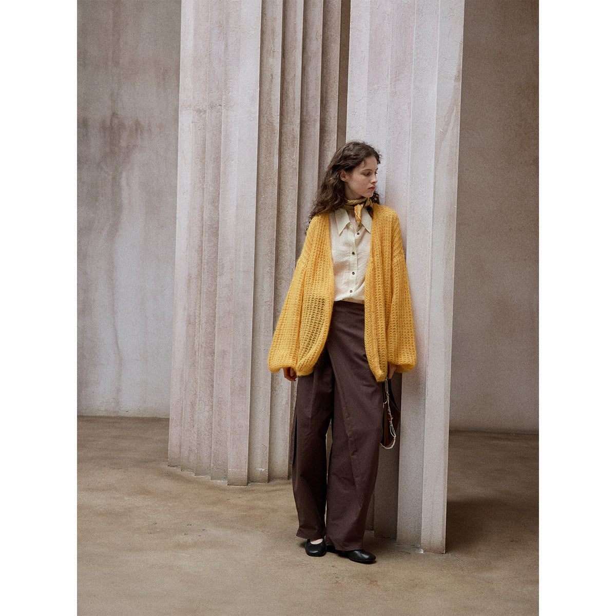 Hollow Mahai wool knitted cardigan daily commute soft waxy skin-friendly versatile jacket