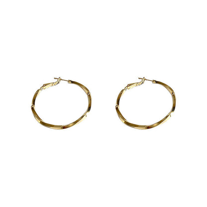 Circle earrings New trendy girl niche design earrings Korean temperament high-end light luxury jewelry